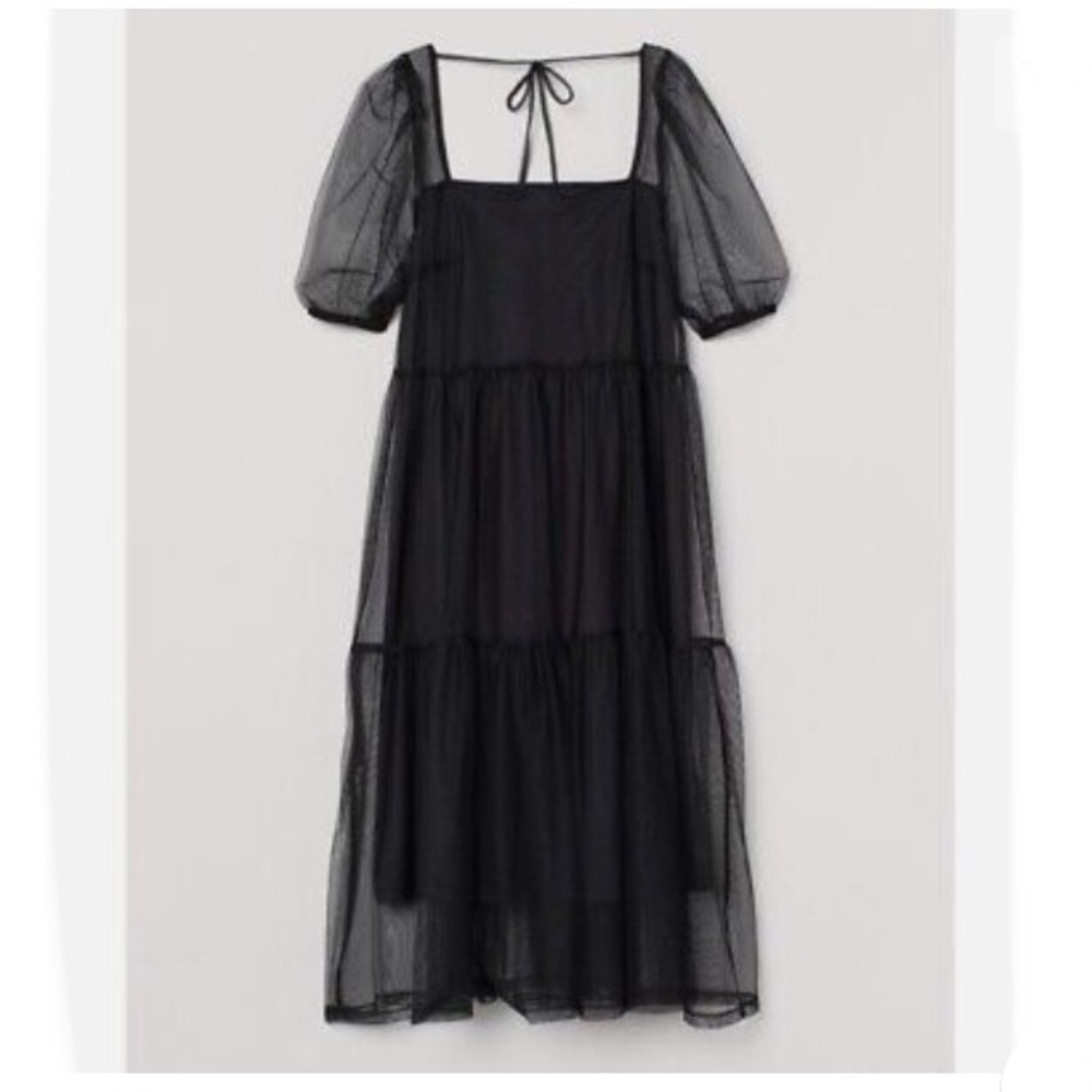 H&M Puff Sleeve Mesh Dress